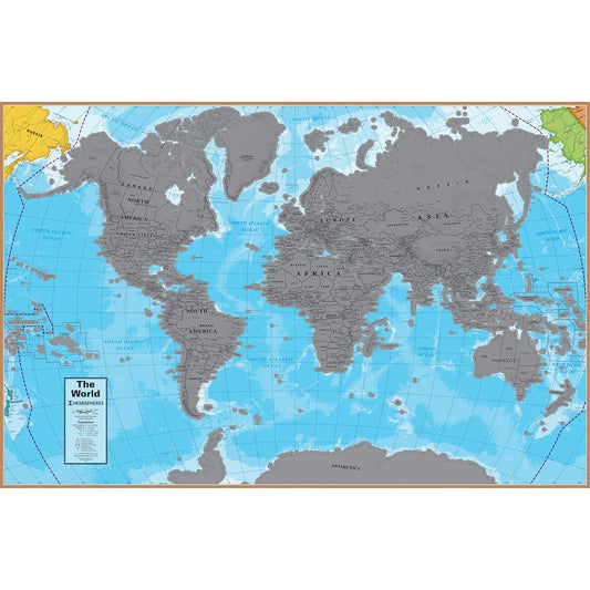 Scratch Off World 24" x 36" Laminated Wall Map - Loomini