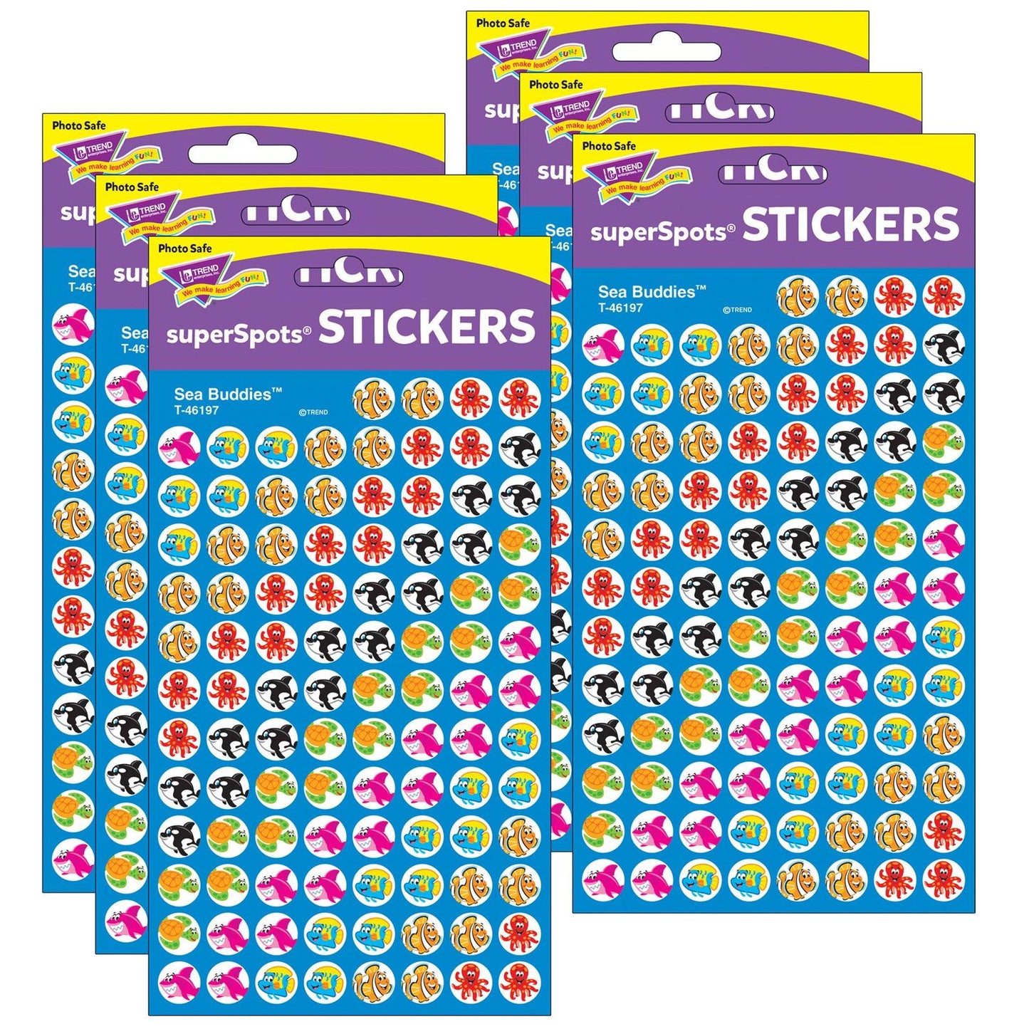 Sea Buddies™ superSpots® Stickers, 800 Per Pack, 6 Packs - Loomini