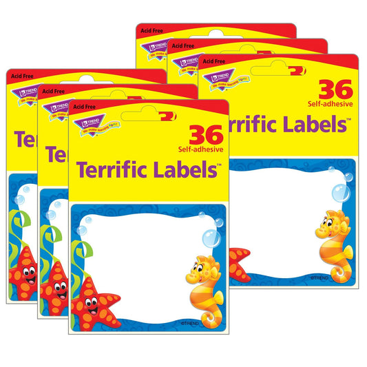 Sea Buddies™ Terrific Labels™, 36 Per Pack, 6 Packs - Loomini