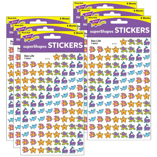 Sea Life superShapes Stickers, 800 Per Pack, 6 Packs - Loomini