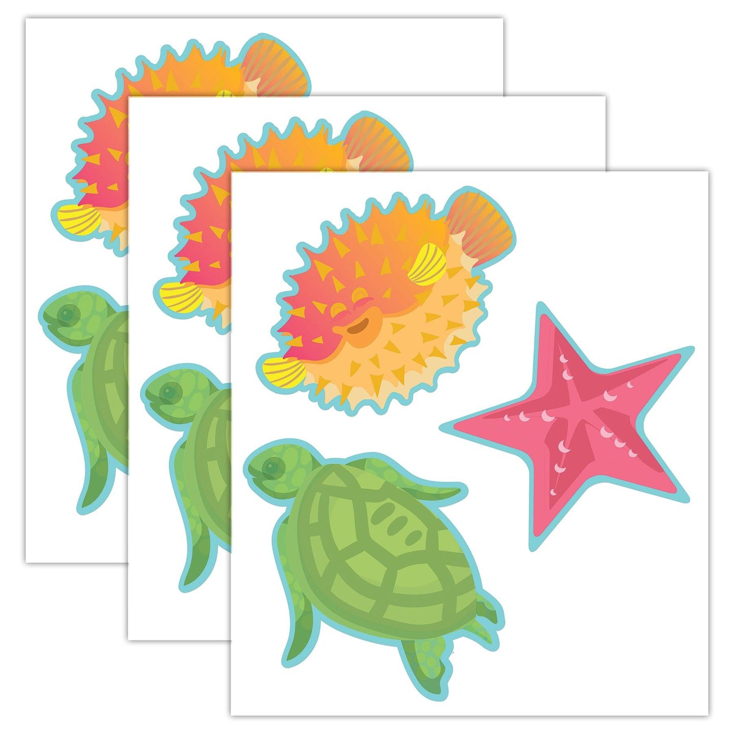 Seas the Day Fish Paper Cut-Outs, 36 Per Pack, 3 Packs - Loomini