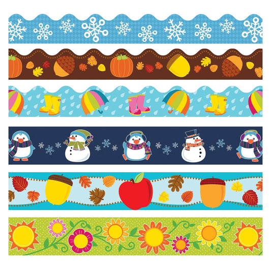 Seasonal Border Set, 6 Assorted Packs - Loomini