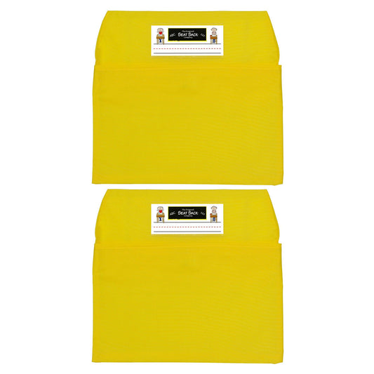Seat Sack, Small, 12 inch, Chair Pocket, Yellow, Pack of 2 - Loomini
