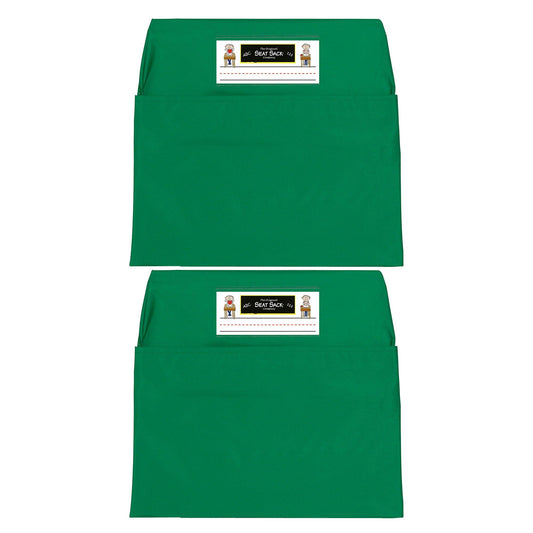 Seat Sack, Standard, 14 inch, Chair Pocket, Green, Pack of 2 - Loomini