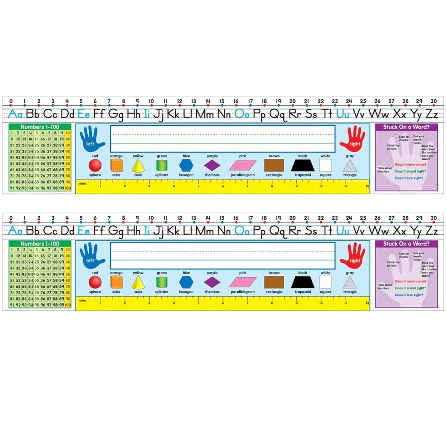 Self-Adhesive Traditional Manuscript Nameplates, Grades 1-2, 30 Per Pack, 2 Packs - Loomini