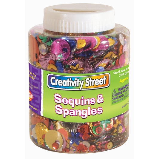 Sequins & Spangles Jar, Assorted Colors & Sizes, 230 grams - Loomini