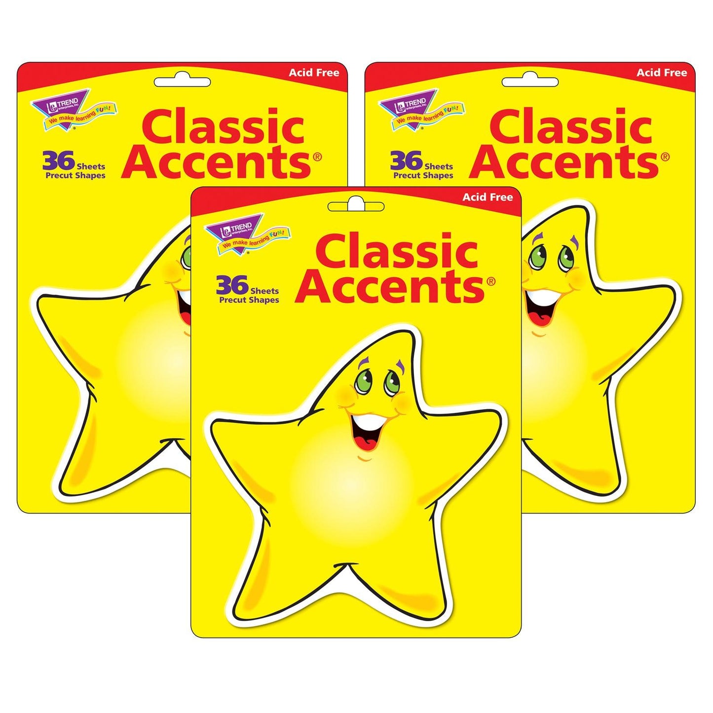 Shining Stars Classic Accents®, 36 Per Pack, 3 Packs - Loomini