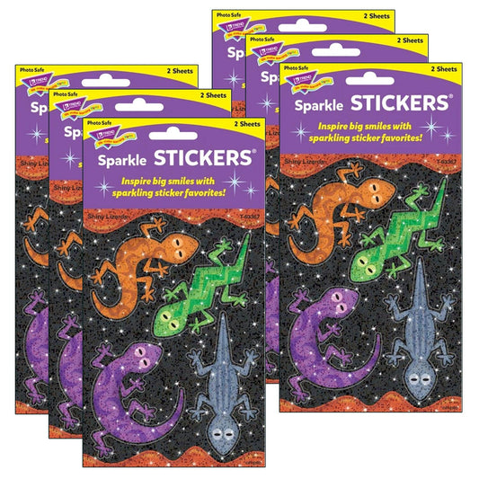 Shiny Lizards Large Sparkle Stickers®, 8 Per Pack, 6 Packs - Loomini