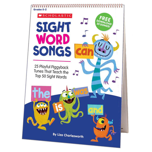 Sight Word Songs Flip Chart: 25 Playful Piggyback Tunes That Teach the Top 50 Sight Words - Loomini