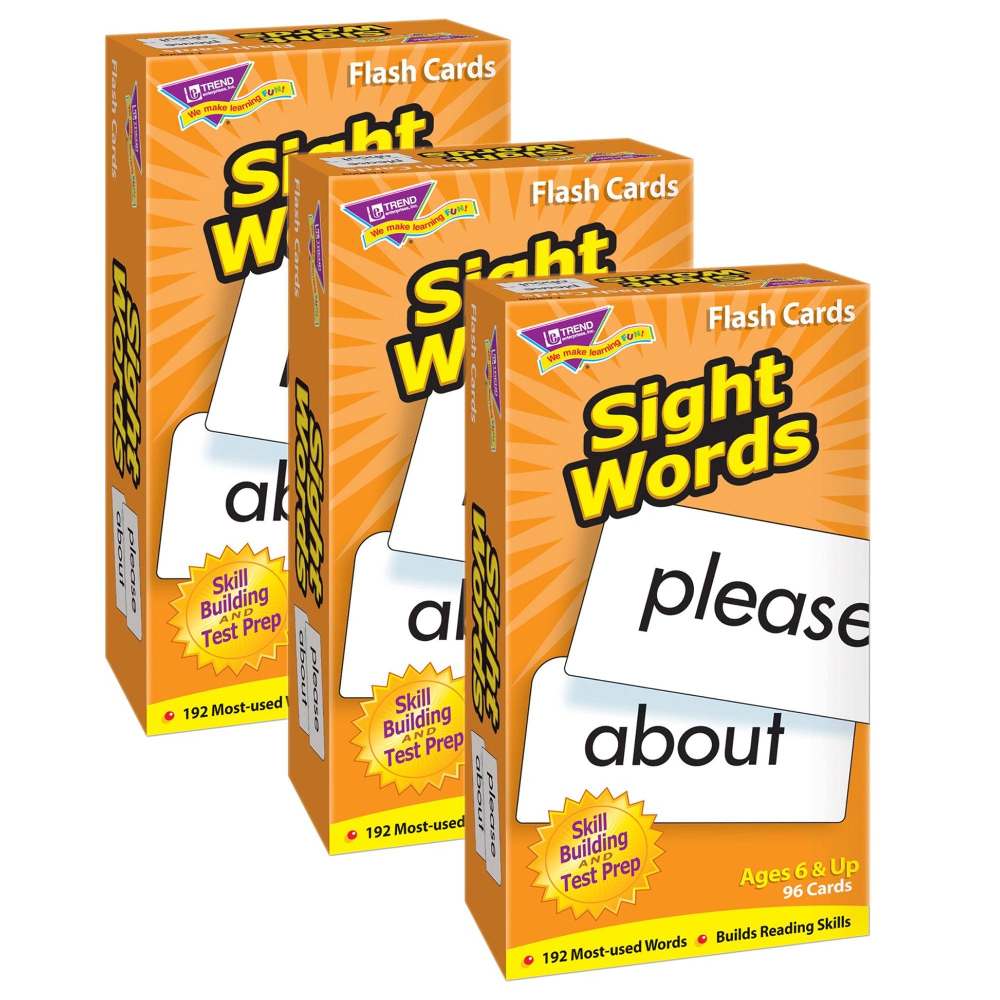 Sight Words Skill Drill Flash Cards, 3 Packs - Loomini