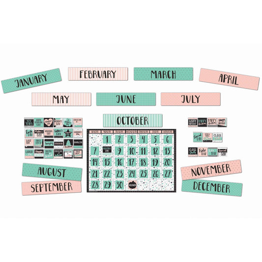 Simply Sassy Calendar Bulletin Board Set, 83 Pieces - Loomini