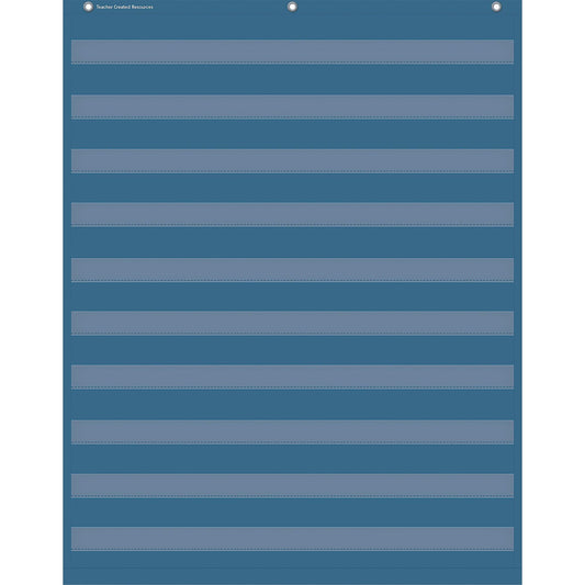 Slate Blue 10 Pocket Chart, 34" x 44" - Loomini