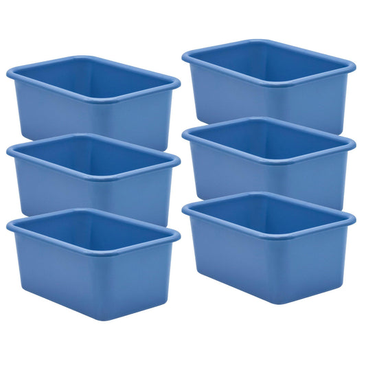 Slate Blue Small Plastic Storage Bin, Pack of 6 - Loomini