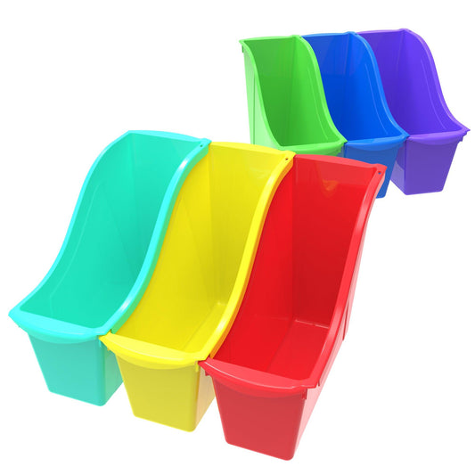 Small Book Bin, Assorted Color, Set of 6 - Loomini