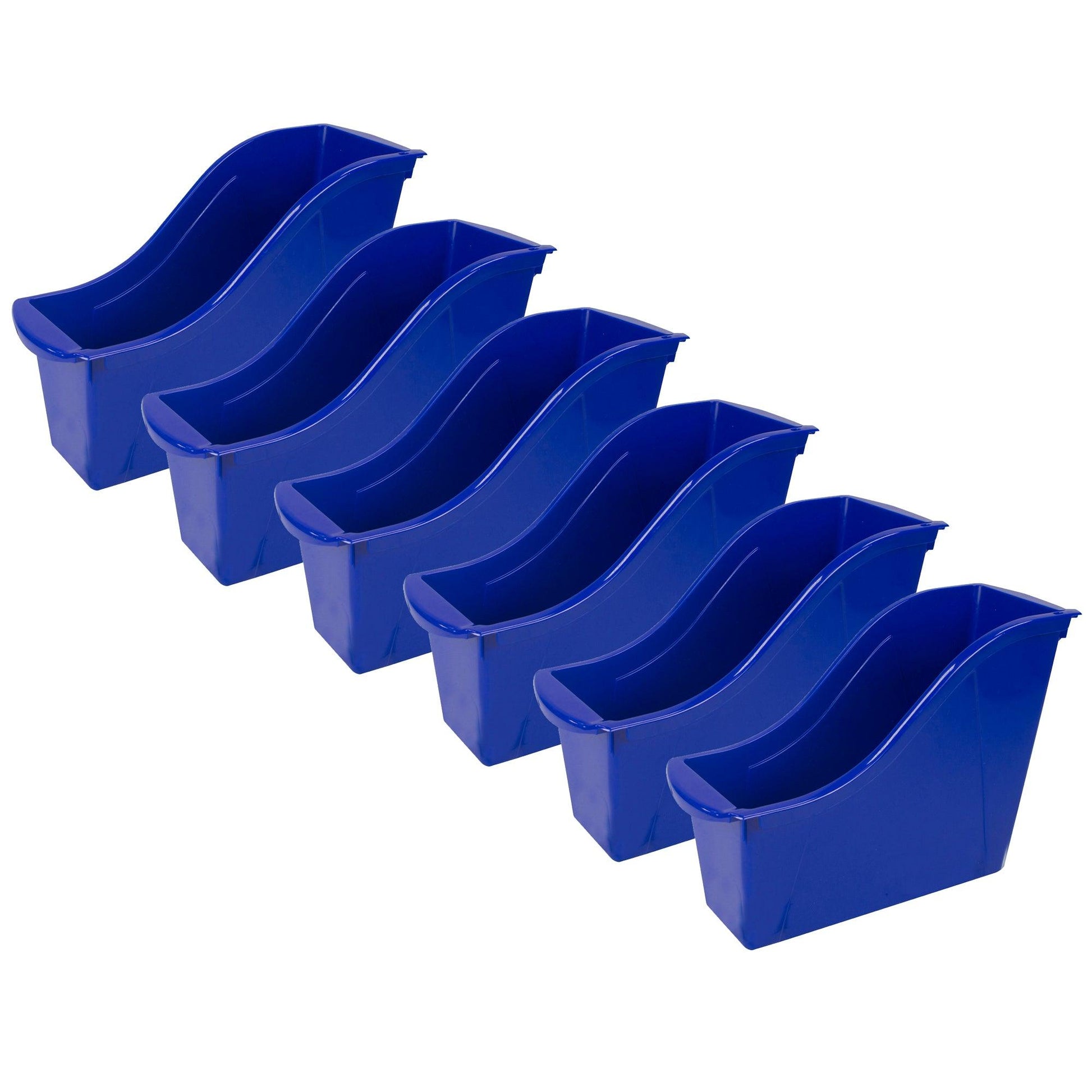 Small Book Bin, Blue, Pack of 6 - Loomini