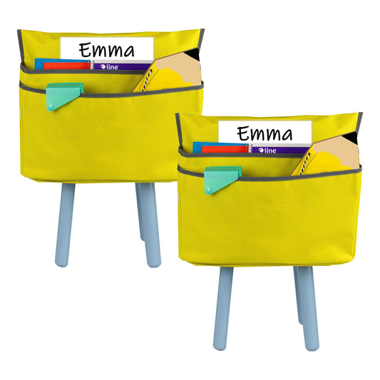 Small Chair Cubbie™, 12", Sunny Yellow, Pack of 2 - Loomini