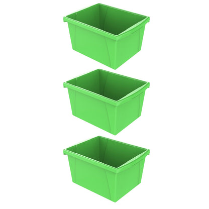 Small Classroom Storage Bin, Green, Pack of 3 - Loomini