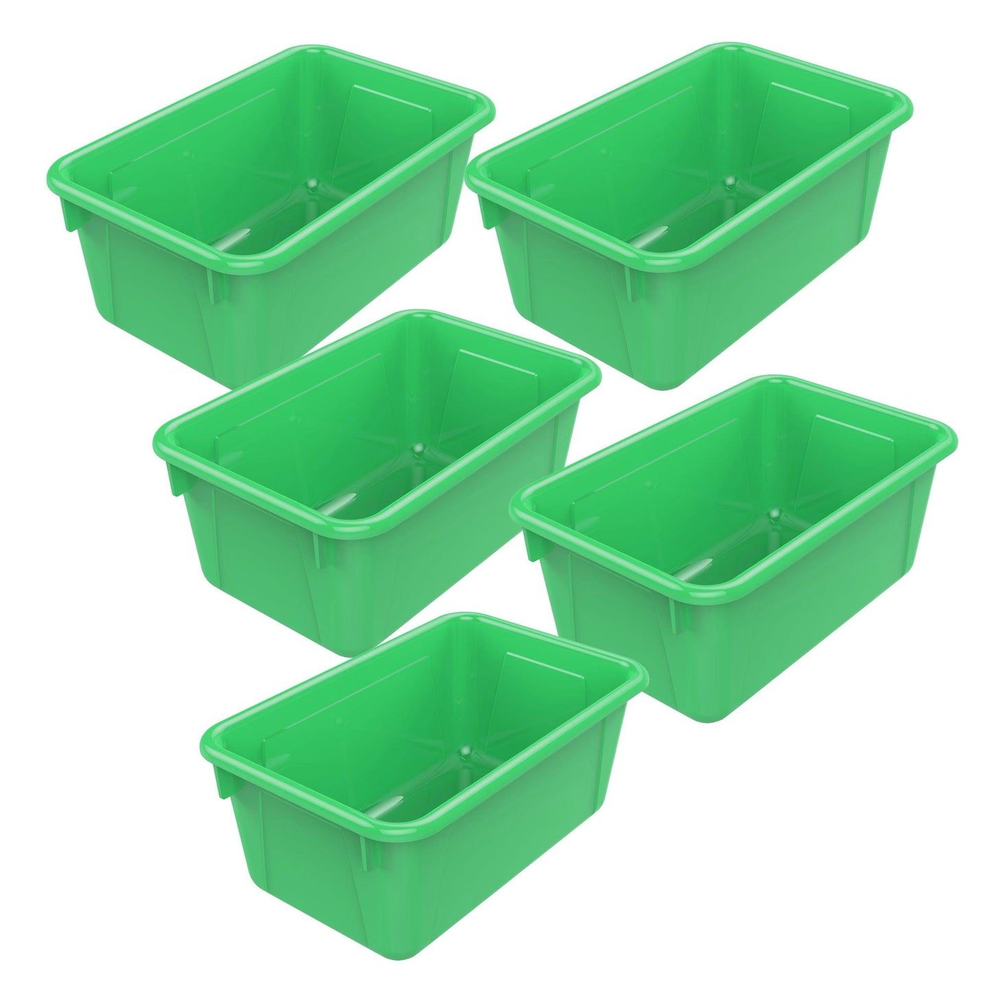 Small Cubby Bin, Green, Pack of 5 - Loomini