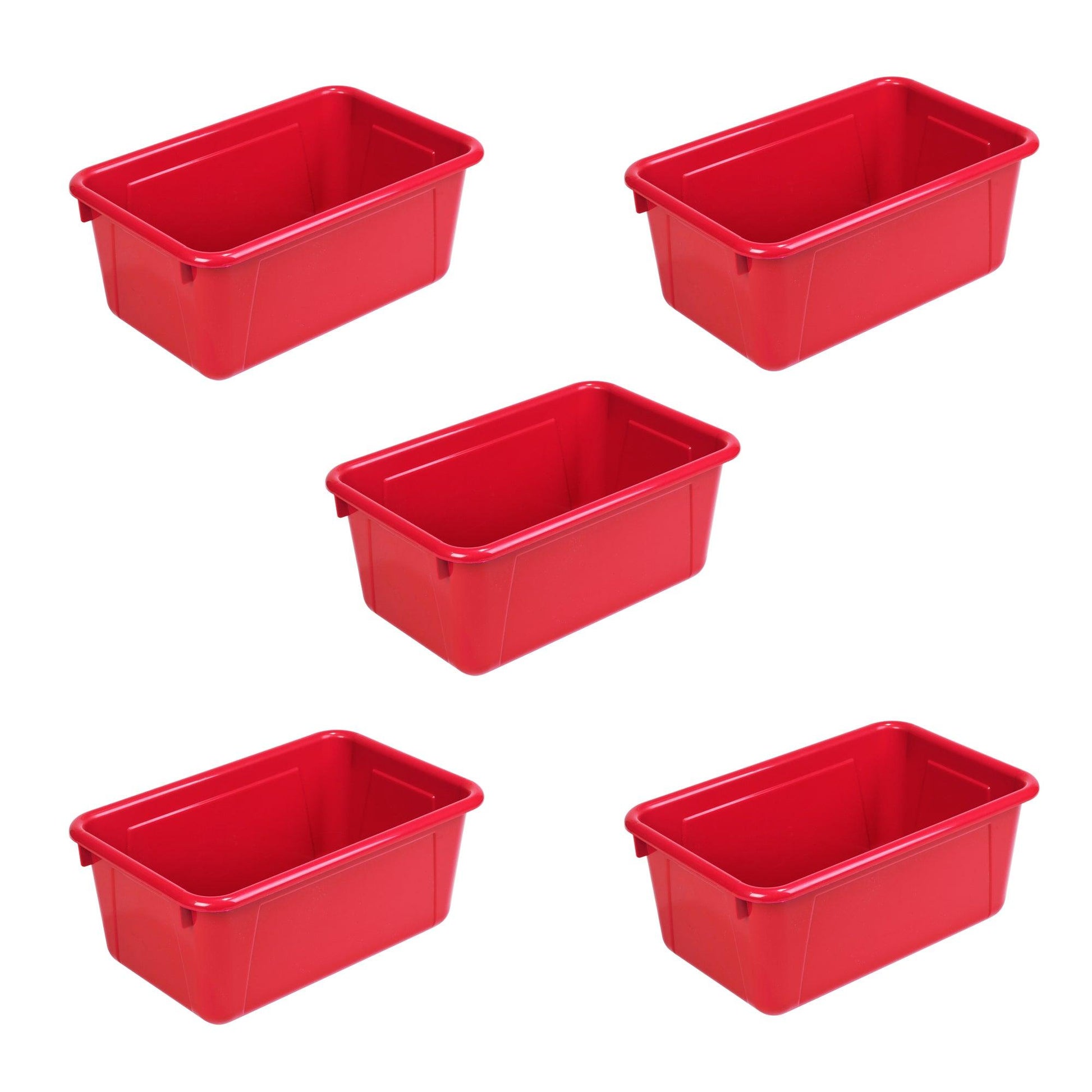 Small Cubby Bin, Red, Pack of 5 - Loomini