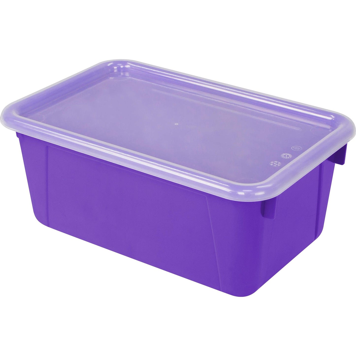 Small Cubby Bin with Cover, Classroom Purple - Loomini