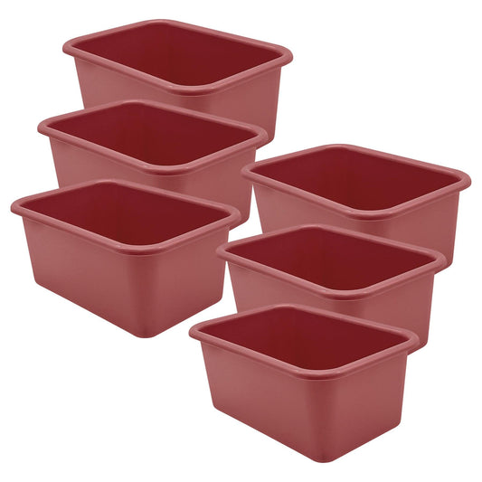 Small Plastic Storage Bin, Deep Rose, Pack of 6 - Loomini