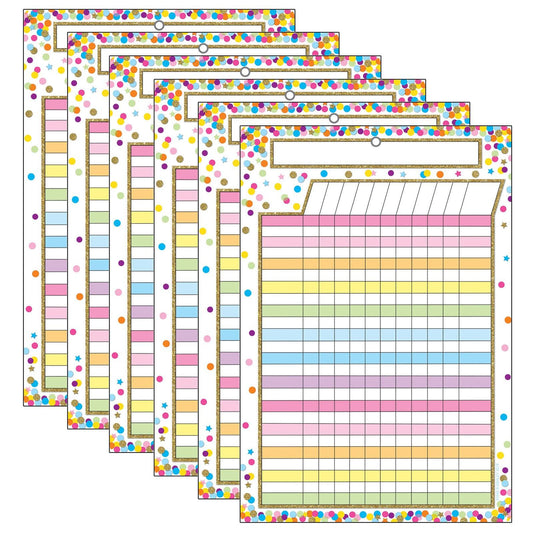 Smart Poly Chart, Confetti Dry Erase Incentive Chart, Pack of 6 - Loomini