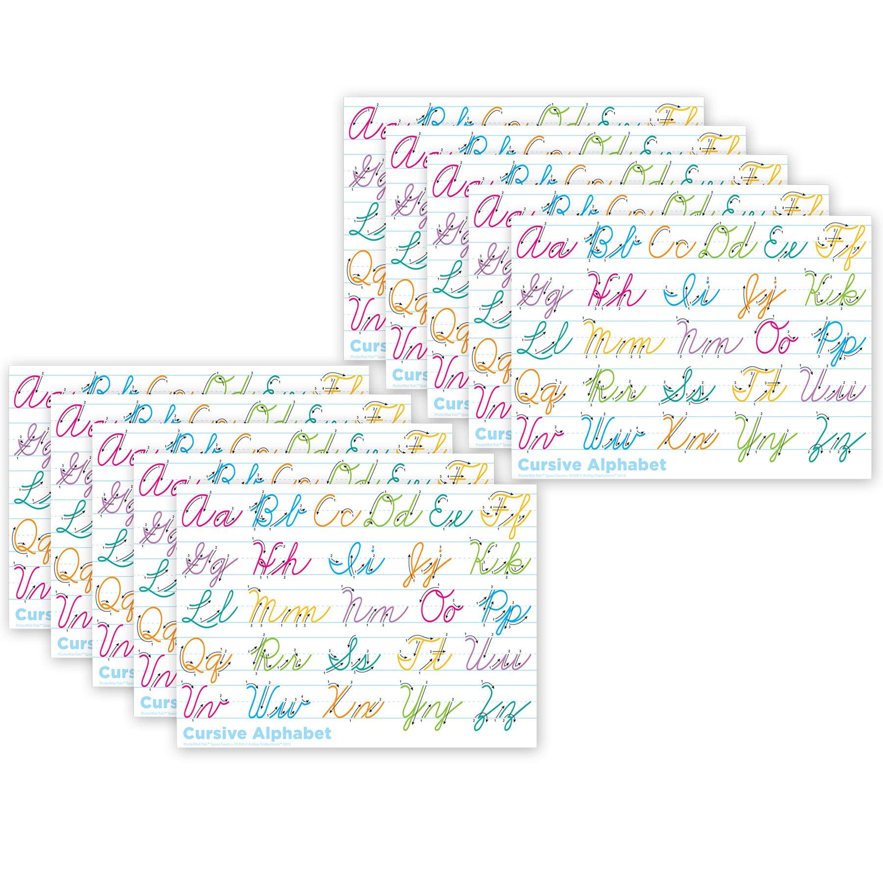 Smart Poly® PosterMat Pals™ Space Savers, 13" x 9-1/2", Traditional Cursive, Pack of 10 - Loomini