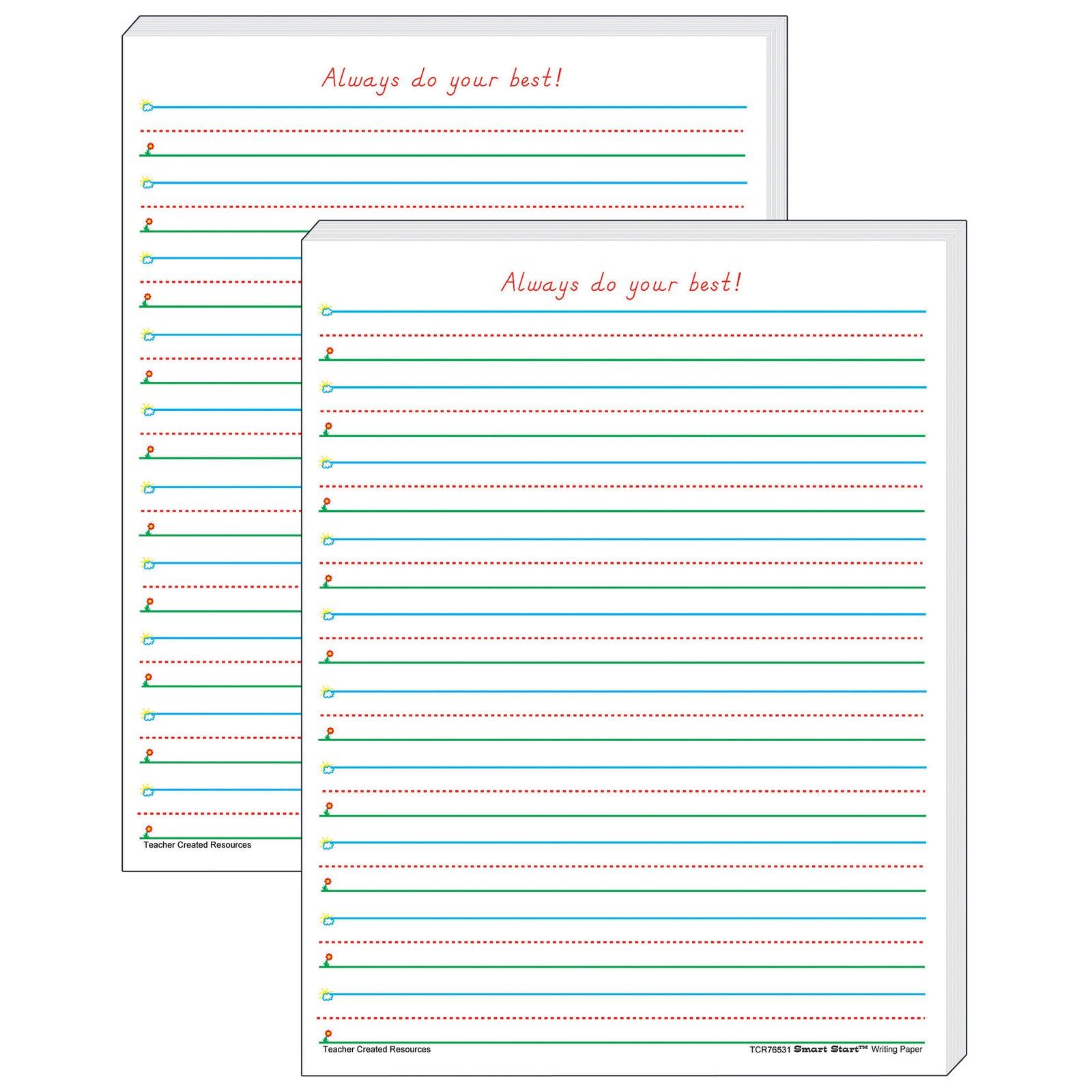 Smart Start 1-2 Writing Paper: 100 Sheets Per Pack, 2 Packs - Loomini