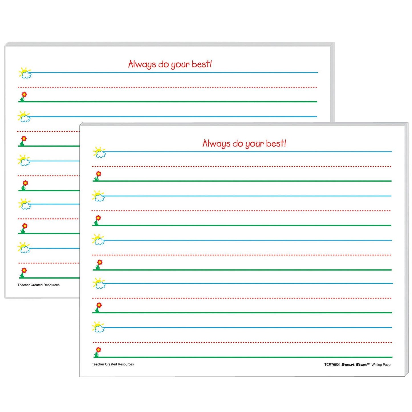 Smart Start K-1 Writing Paper: 100 Sheets Per Pack, 2 Packs - Loomini