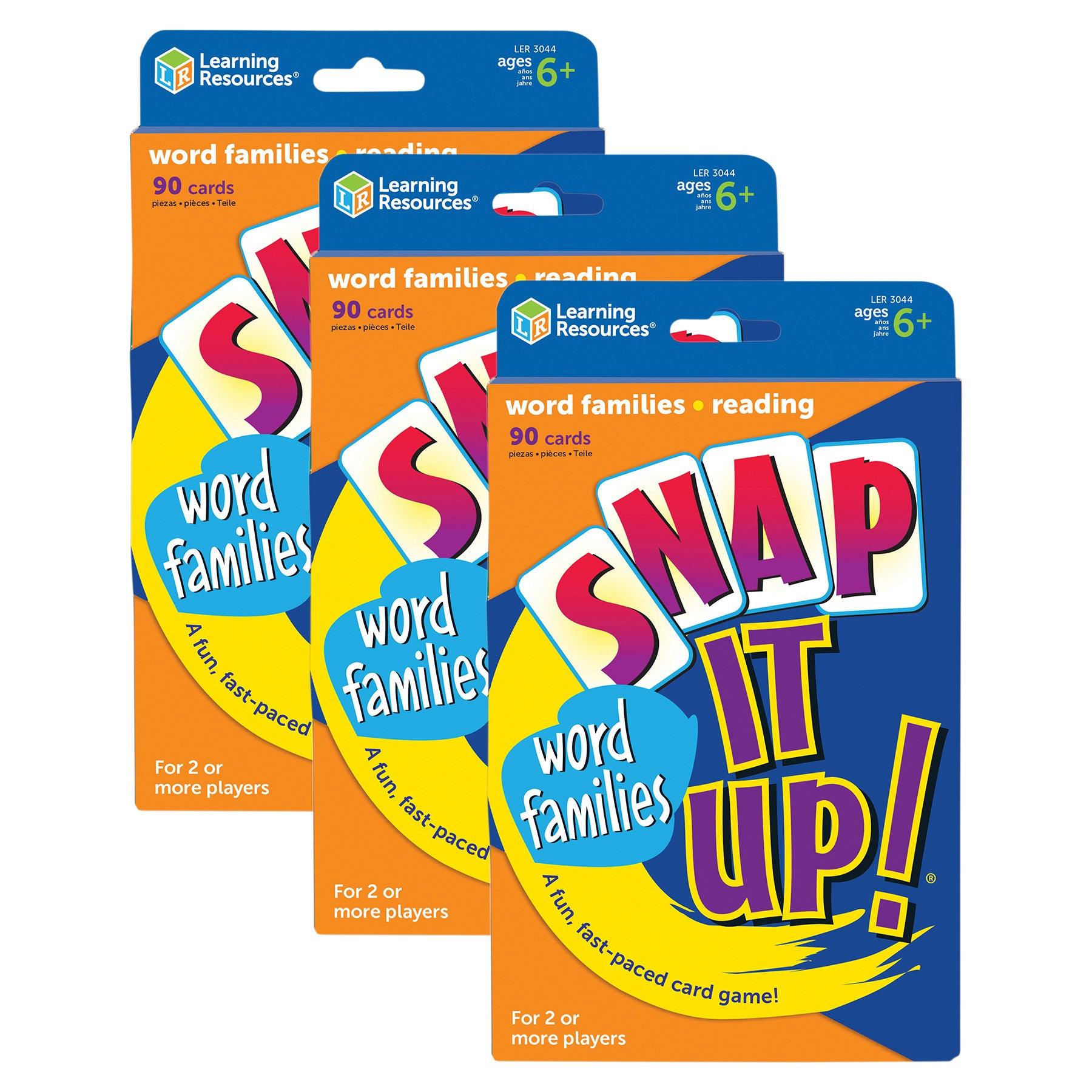 Snap it Up!® Card Games, Phonics & Reading: Word Families, Pack of 3 - Loomini