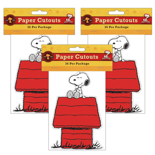 Snoopy® on Dog House Paper Cut Outs, 36 Per Pack, 3 Packs - Loomini
