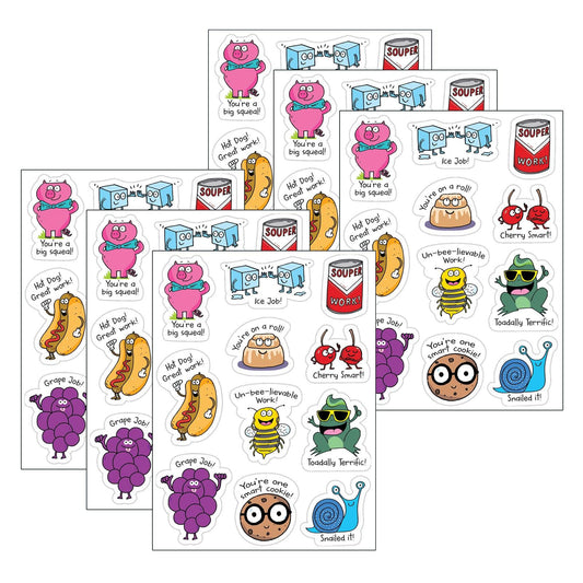 So Much Pun! Punny Reward Stickers, 55 Per Pack, 6 Packs - Loomini