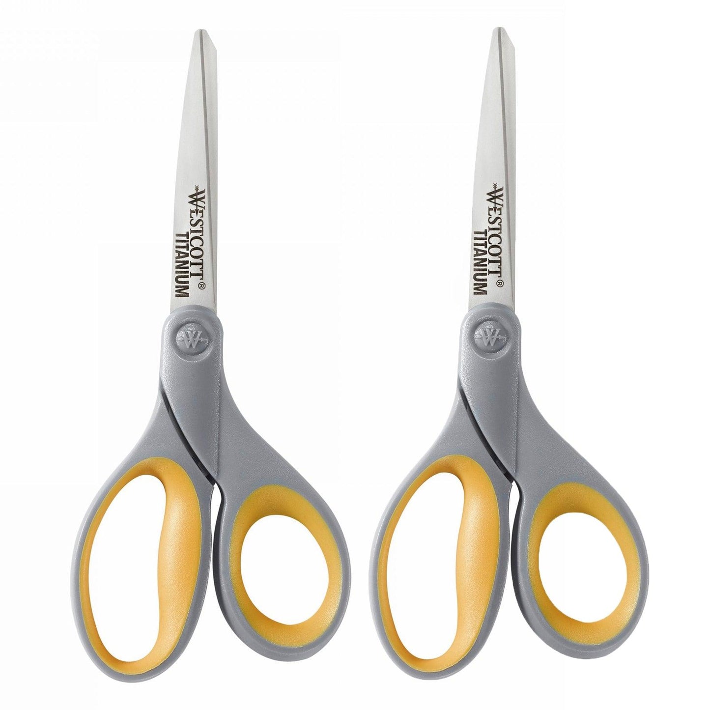 Soft Grip Titanium Bonded Scissors, 8" Straight, Pack of 2 - Loomini