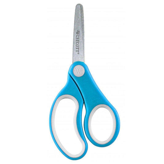 Soft Handle 5" Kids Scissors, Blunt, Assorted Colors (No Color Choice), Pack of 12 - Loomini
