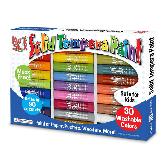 Solid Tempera Paint, Art Set, 30 Colors - Loomini