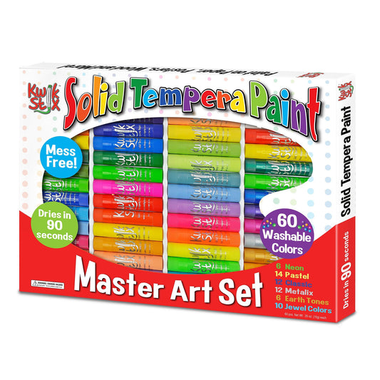 Solid Tempera Paint, Master Art Set, 60 Colors - Loomini
