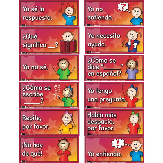 Spanish Anchor Charts, 18" x 8", Set of 12 - Loomini