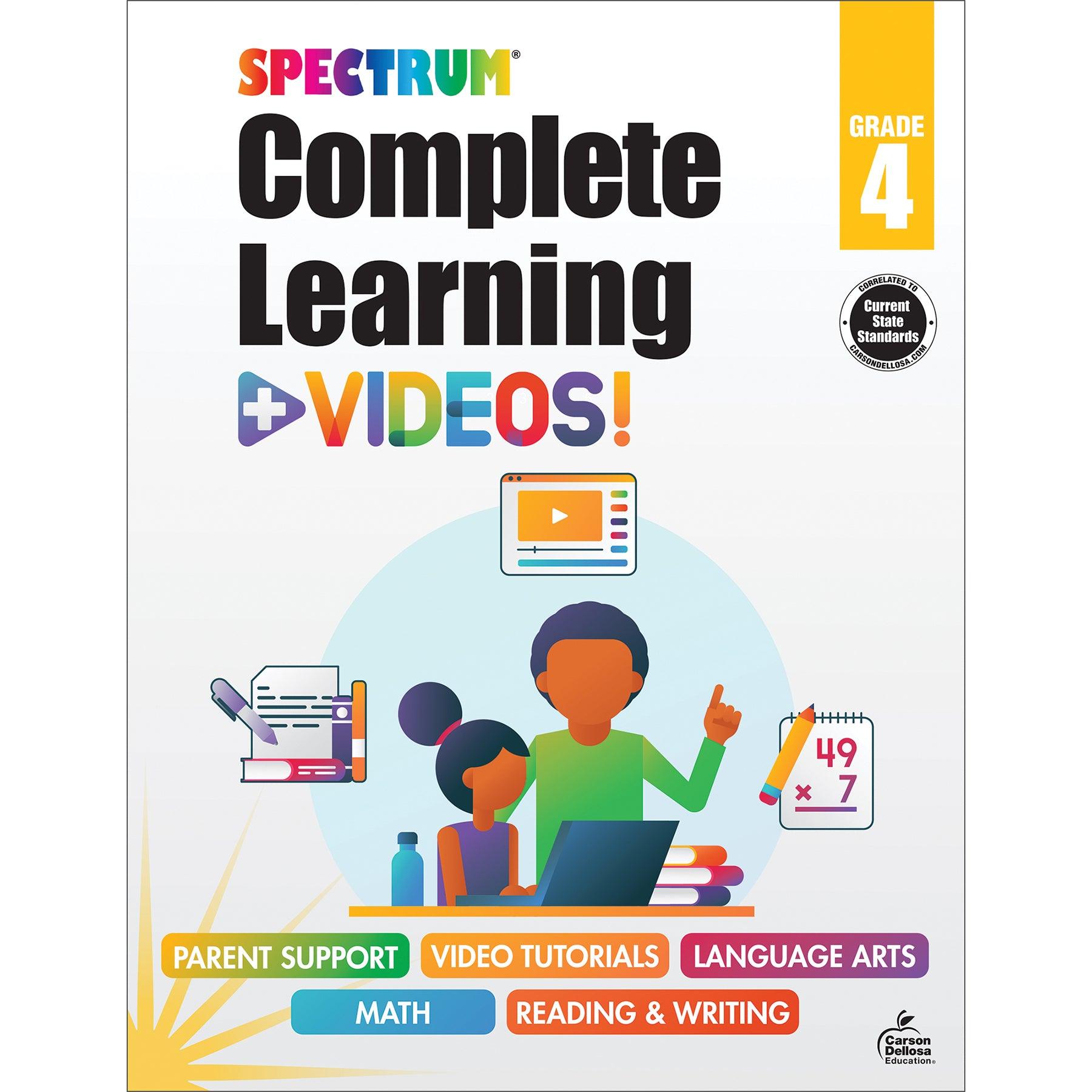 Spectrum Complete Learning + Videos Workbook, Grade 4 - Loomini