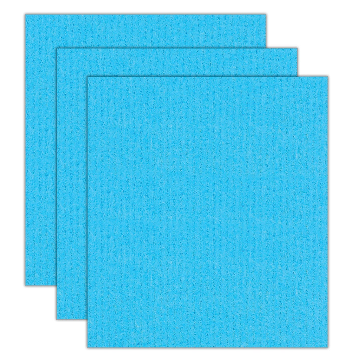 Sponge Cloth, Blue, Pack of 3 - Loomini