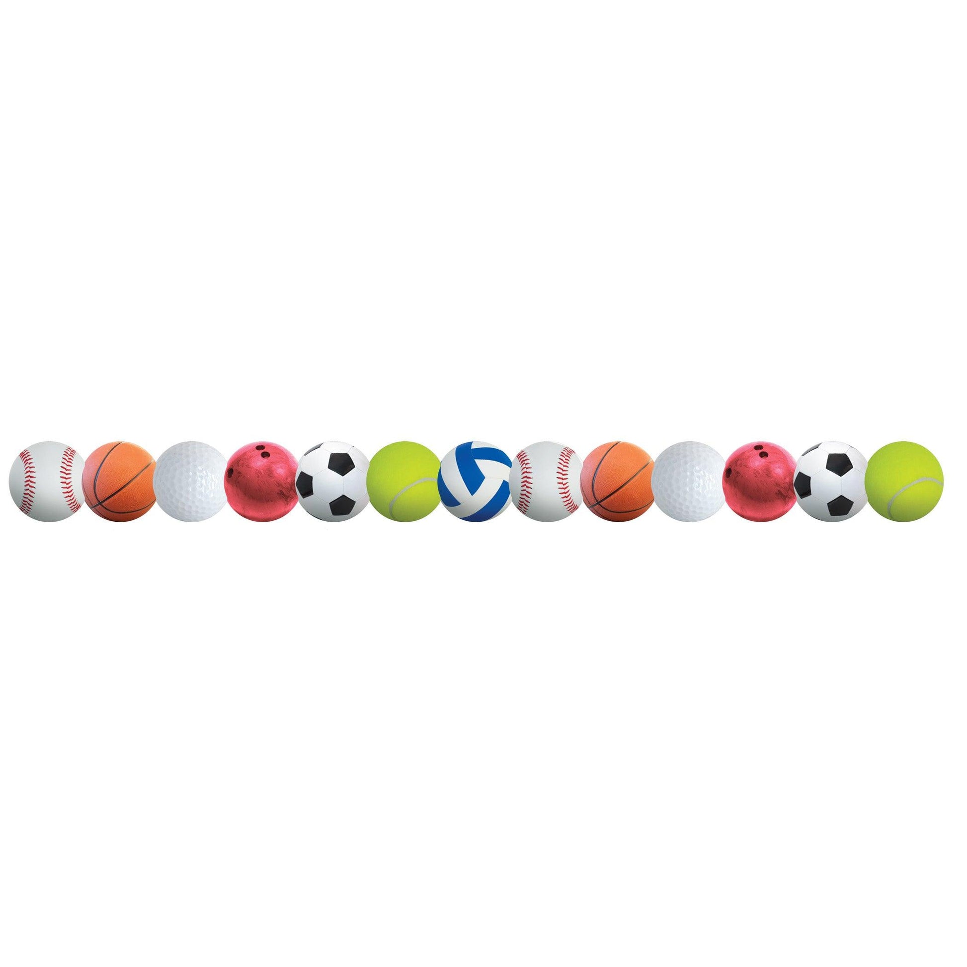 Sports Balls Border, 36 Feet Per Pack, 6 Packs - Loomini