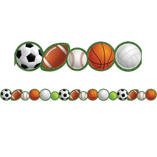 Sports Die-Cut Border Trim, 35 Feet Per Pack, 6 Packs - Loomini