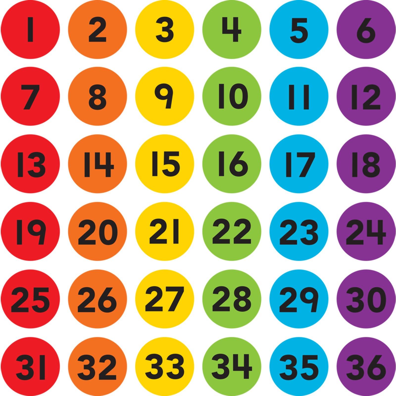 Spot On® Numbers 1–36 Carpet Markers, 4" - Loomini