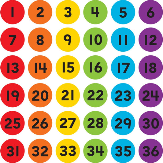 Spot On® Numbers 1–36 Carpet Markers, 4" - Loomini