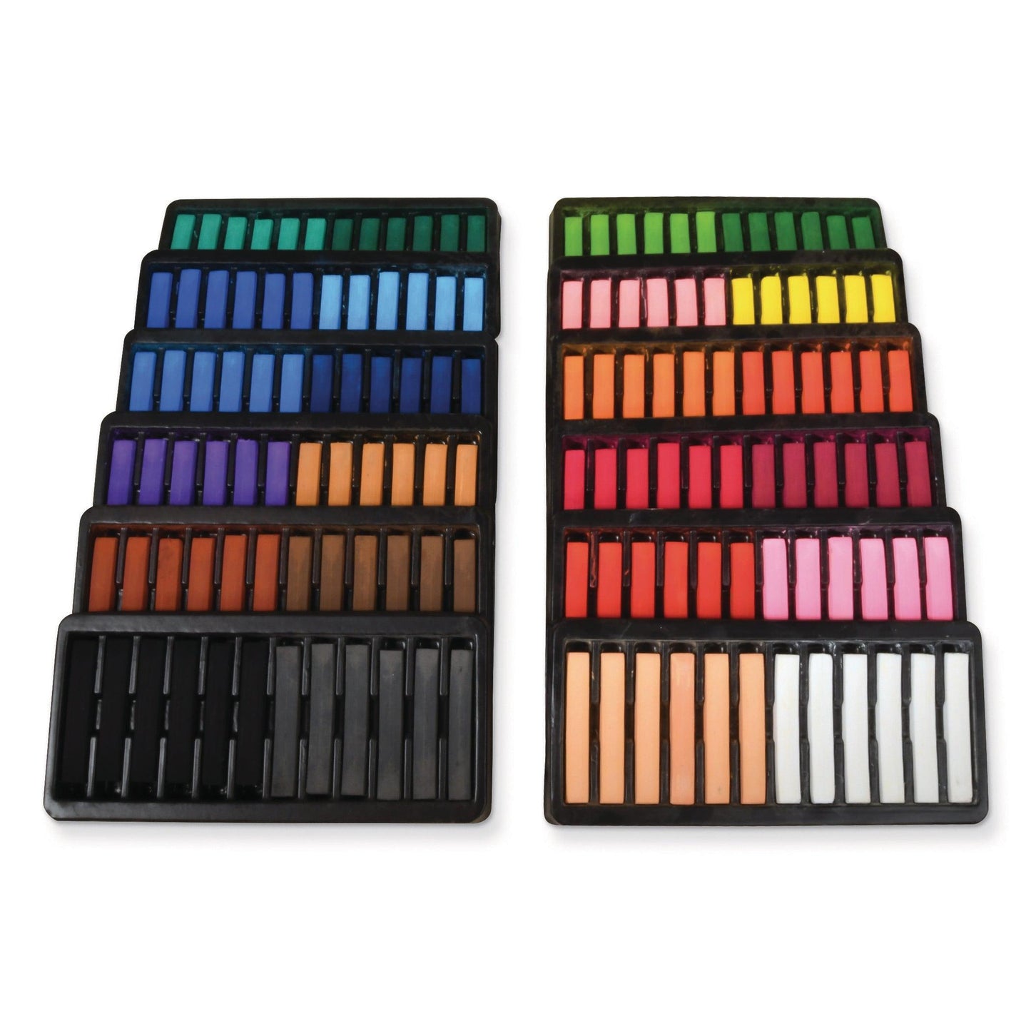 Square Artist Pastels, 24 Assorted Colors, 6 Each, 2-3/8" x 3/8" x 3/8", 144 Pieces - Loomini