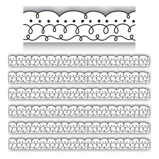 Squiggles and Dots Die-Cut Border Trim, 35 Feet Per Pack, 6 Packs - Loomini