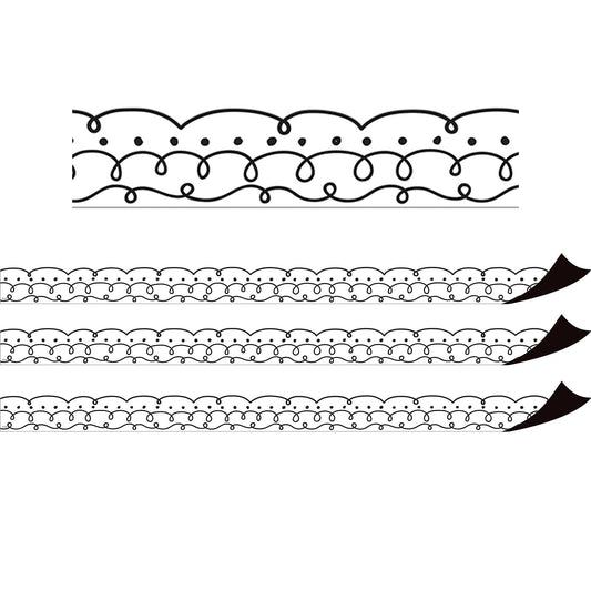 Squiggles and Dots Magnetic Border, 24 Feet Per Pack, 3 Packs - Loomini