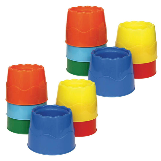 Stable Water Pots, Assorted Colors, 4.5" Diameter, 6 Per Pack, 2 Packs - Loomini