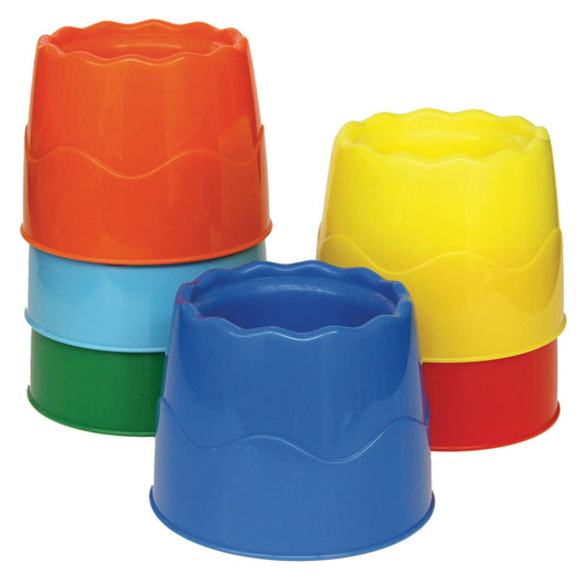 Stable Water Pots, Assorted Colors, 4.5" Diameter, 6 Pieces - Loomini