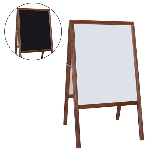 Stained Marquee Easel with White Dry Erase/Black Chalkboard, 42" H x 24" W - Loomini