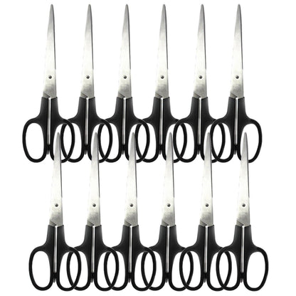 Stainless Steel Shears, 7" Straight, Pack of 12 - Loomini